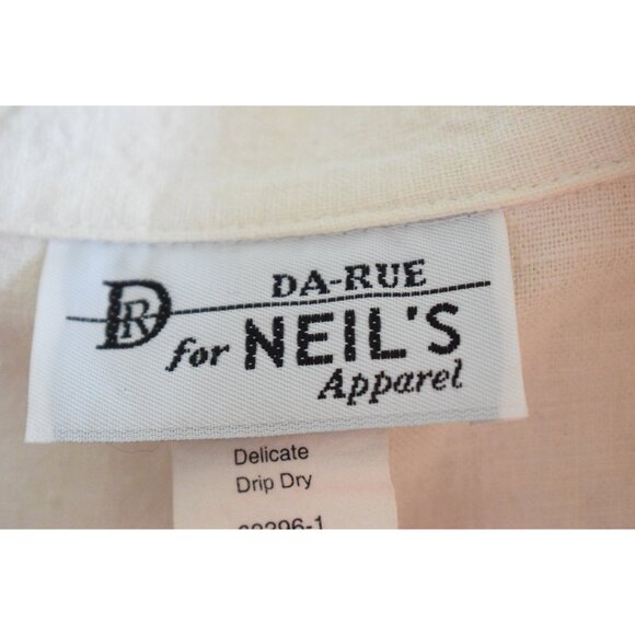 Vintage 80s Linen-Rayon Front Tie Blouse size 8 - Picture 7 of 9